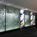 RD0040 building corridor, glass laminated Washi 50" x 108" each panel