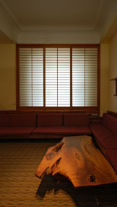 Japanese style shoji doors in student lounge