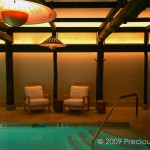 IW027 swimming pool in hotel, NYC, back lit panels below the ceiling 60" x 20" each